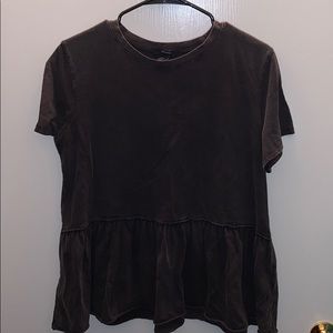 Forever 21 Dusty Gray Pleated Top